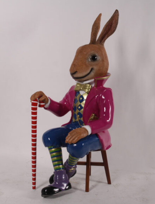 JACK THE RABBIT sitting on stool JR 170152 - Image 2