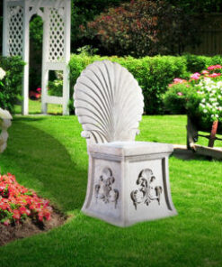 Emperor Shell Throne Stool - Stone Effect Finish | JR 080167