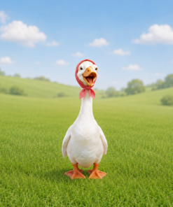 Goose with Red Head Scarf - Head Up | JR C-013