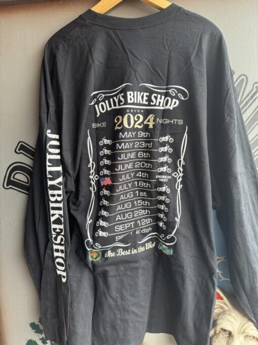 'JOLLY BIKE NIGHTS' 2024 BLACK T-SHIRT LONG SLEEVED - BSM-TSL005 - Image 3