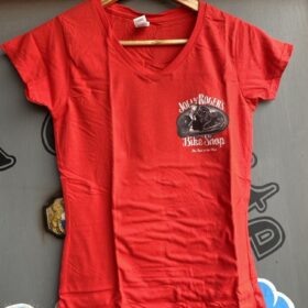 'JOLLY CLASSIC' LADIES T-SHIRT - small front Logo, large back with V-NECK - BSM-WTS004 - Image 3