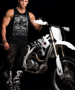 'JOLLY CLASSIC' MENS ATHLETIC BLACK VEST Large front logo | BSM-VS001