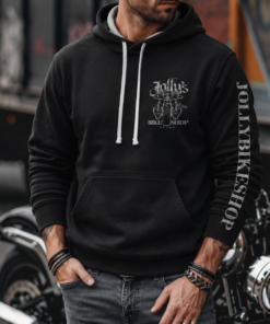 'JOLLY PIRATE BIKER' HOODIE -logo on left breast, back and name on sleeve | BSM-HOOD001
