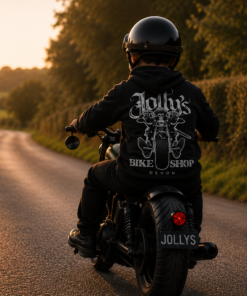 Alternative view of 'JOLLY PIRATE BIKER' CHILDREN'S BLACK HOODIE - BSM-CHOOD001
