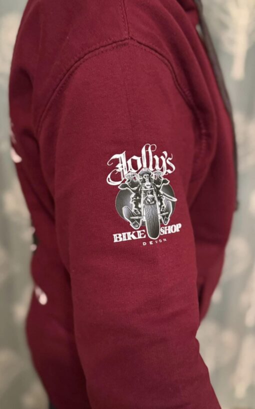 Jolly Pirate Biker Hoodie - front & sleeve logo, large back logo BSM-HOOD010 - Image 4