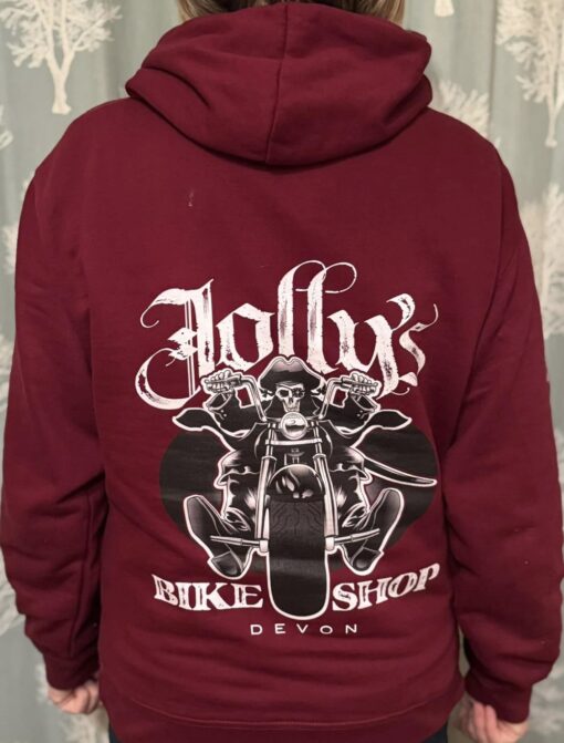 Jolly Pirate Biker Hoodie - front & sleeve logo, large back logo BSM-HOOD010 - Image 2