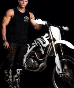 'JOLLY BIKE SHOP'  MENS ATHLETIC BLACK VEST -small front logo/ large back logo  - BSM-VS003