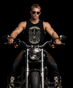 'JOLLY BIKE NIGHTS' 2024 MENS BLACK VEST large front logo | BSM-VS004