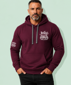 2025 'JOLLY PIRATE SKULL' HOODIE Skull on chest, sleeve and large logo on back | BSM-HOOD014