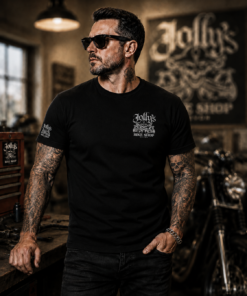 2025 'JOLLY PIRATE SKULL' T-SHIRT Skull on chest, sleeve and large logo on back | BSM-TS022