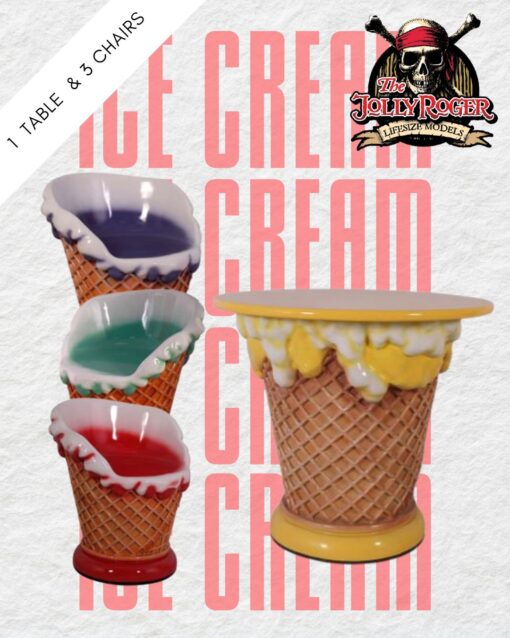 ICE CREAM TABLE AND CHAIRS JR 130019/20 SET