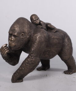 Silverback Gorilla with Baby - Bronze Effect Finish | JR 100050