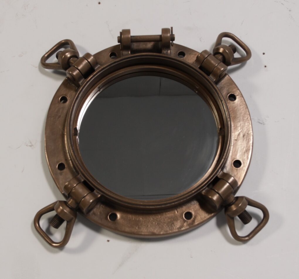 Porthole Mirror - WW2 US Navy 15" - Antique Brass Finish | JR 120068