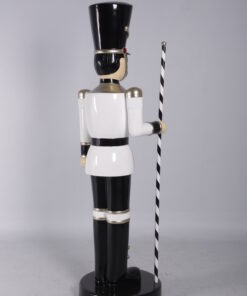 Alternative view of Toy Solider with Baton 6.5ft - White, Gold and Black - Right Hand | JR 140006