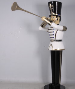 Toy Solider with Trumpet - White, Gold and Black - 9ft | JR 140008