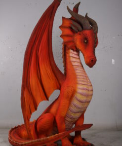 Alternative view of Orange Sitting Dragon | JR 170237