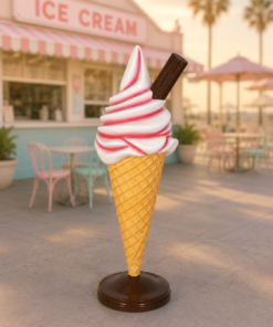 Strawberry - with Flake - Whippy Ice Cream Standing 4ft | JR 0045