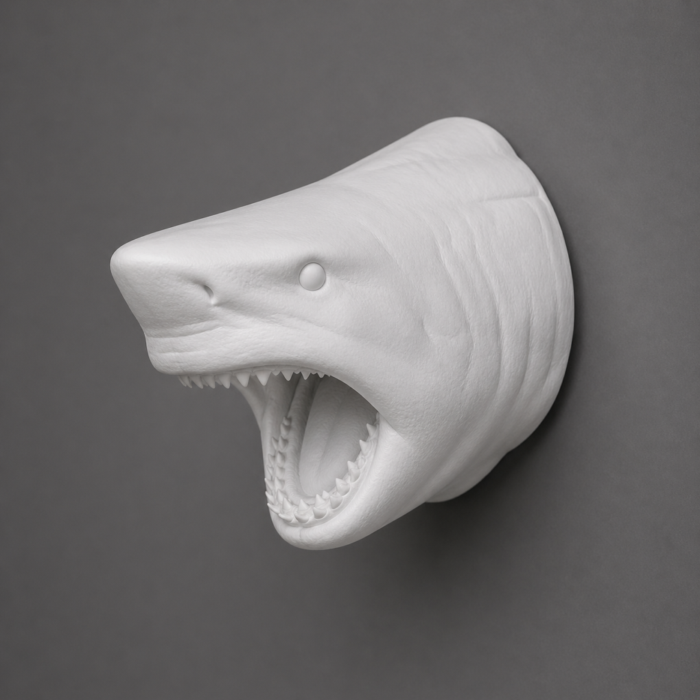 Great White Shark Head - Paintable Primer Finish | JR 130046