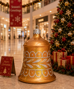 Large - Christmas Bell - Gold with Silver | JR 1188