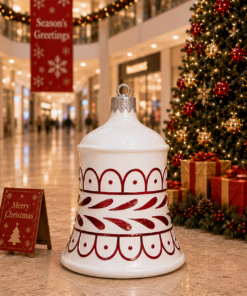 Large - Christmas Bell - White with Red | JR 1188