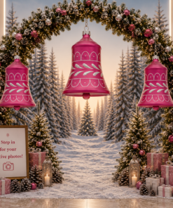 Small - Christmas Bell - Red with Silver | JR 1189