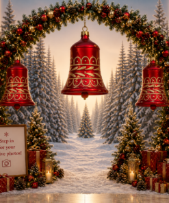 Small - Christmas Bell - Red with Gold | JR 1189