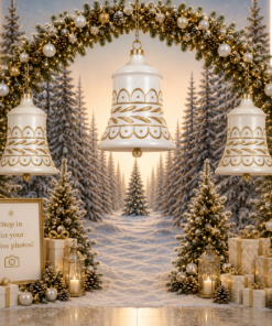 Small - Christmas Bell - White with Gold | JR 1189