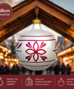 Large - Christmas Ball - White with Red | JR 1192