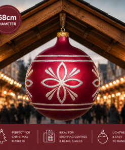 Large - Christmas Ball - Red with Silver | JR 1192