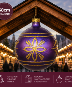 Large - Christmas Ball - Purple with Gold | JR 1192
