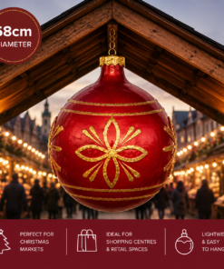 Large - Christmas Ball - Red with Gold | JR 1192
