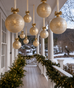 Small - Christmas Ball - White with Gold | JR 1193