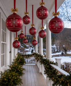 Small - Christmas Ball - Red with Silver | JR 1193