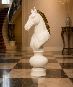Ornamental White Knight Chess Piece | JR 220120