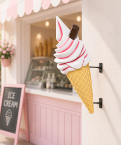 Strawberry - with Flake - Whippy Ice Cream - 3ft Hanging | JR 170052