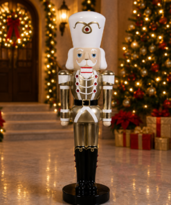 Nutcracker Soldier - Gold, White and Black – 4ft | JR 190077