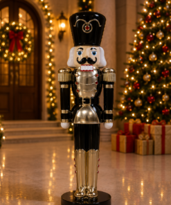 Nutcracker Soldier - Black and Gold - 4ft | JR 190077