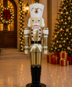 Nutcracker Soldier - Gold, White and Black - 6ft | JR 170046