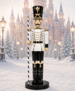 Toy Solider with Baton 6.5ft - White, Gold and Black - Right Hand | JR 140006