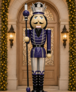 Nutcracker - Purple and Silver - Sceptre in Right Hand - 12ft | JR 130091