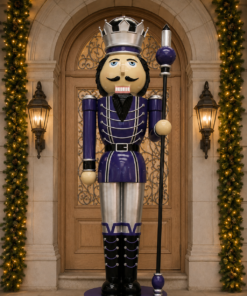 Nutcracker - Purple and Silver - Sceptre in Left Hand - 12ft | JR 130090