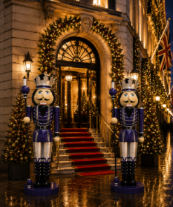 Alternative view of Nutcracker - Purple and Silver - Sceptre in Right Hand - 12ft | JR 130091