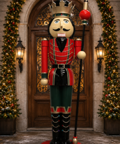 Nutcracker - Red and Green - Sceptre in Left Hand - 12ft | JR 130090
