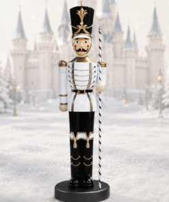 Toy Solider with Baton 6.5ft - White, Gold and Black - Left Hand | JR 170164
