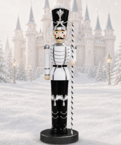 Toy Solider with Baton 6.5ft - White, Silver and Black - Left Hand | JR 170164