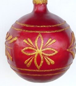 Alternative view of Large - Christmas Ball - Red with Gold | JR 1192