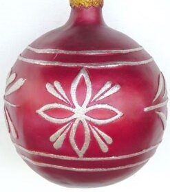 Alternative view of Small - Christmas Ball - Red with Silver | JR 1193