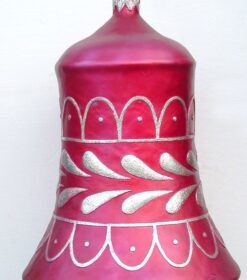 Alternative view of Small - Christmas Bell - Red with Silver | JR 1189