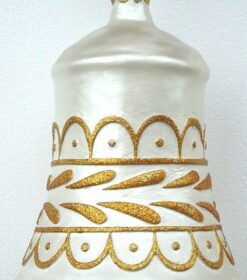 Alternative view of Small - Christmas Bell - White with Gold | JR 1189