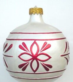 Alternative view of Large - Christmas Ball - White with Red | JR 1192